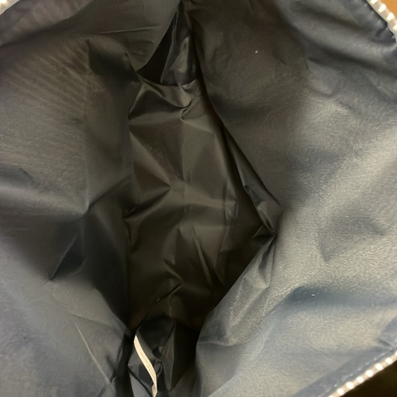 Summer Nautical Navy Blue Striped and Tasseled Tote Bag Handbag Beach Craft tote - Picture 5 of 7